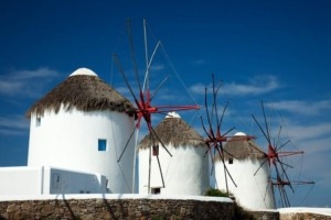 windmills in Mykonos Greece