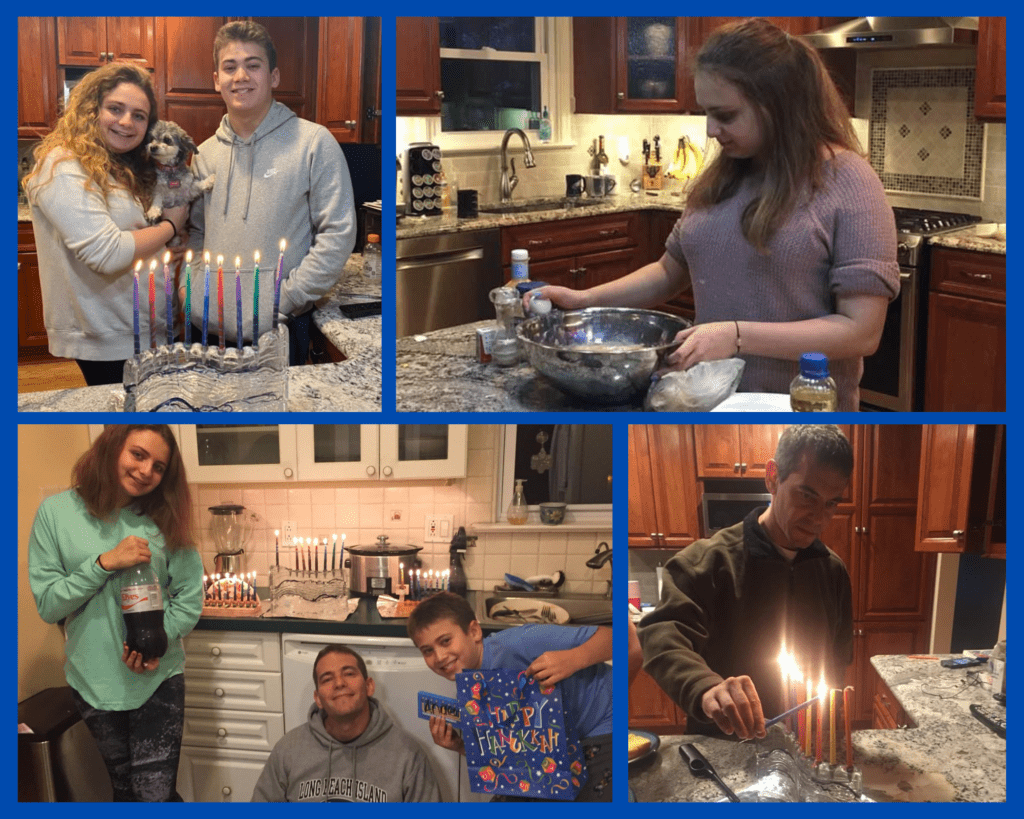 Photos of my family at Hanukkah throughout the years. 
